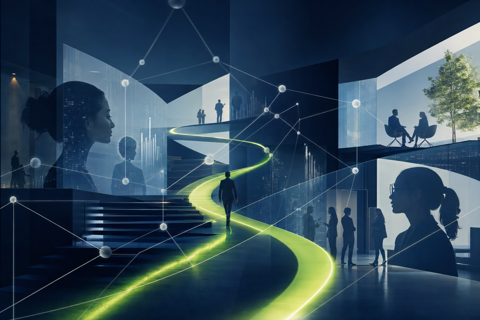 Conceptual visualization of an AI-enabled workforce